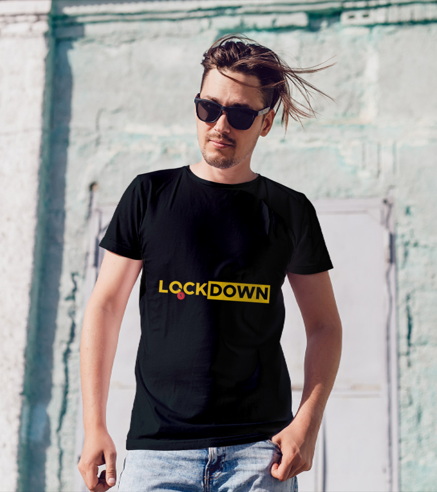 Lockdown Keyhole Minimalist Typography T-Shirt