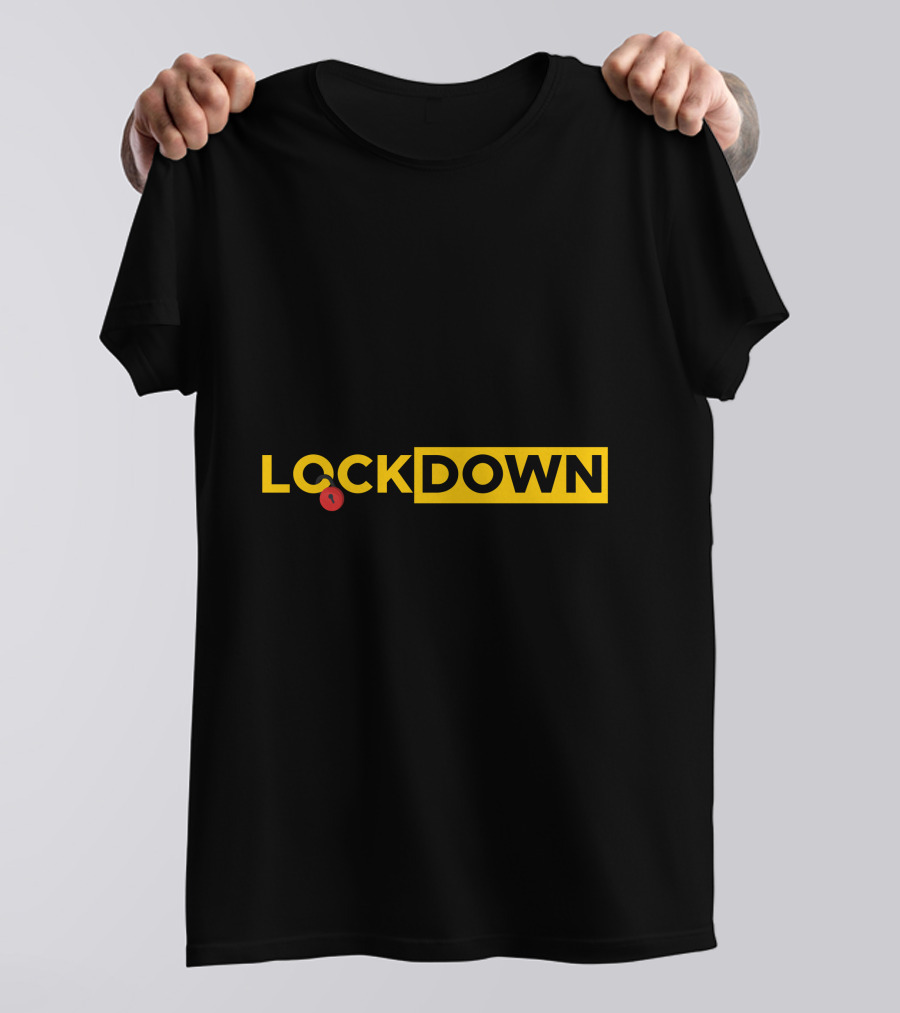 Lockdown Keyhole Minimalist Typography T-Shirt