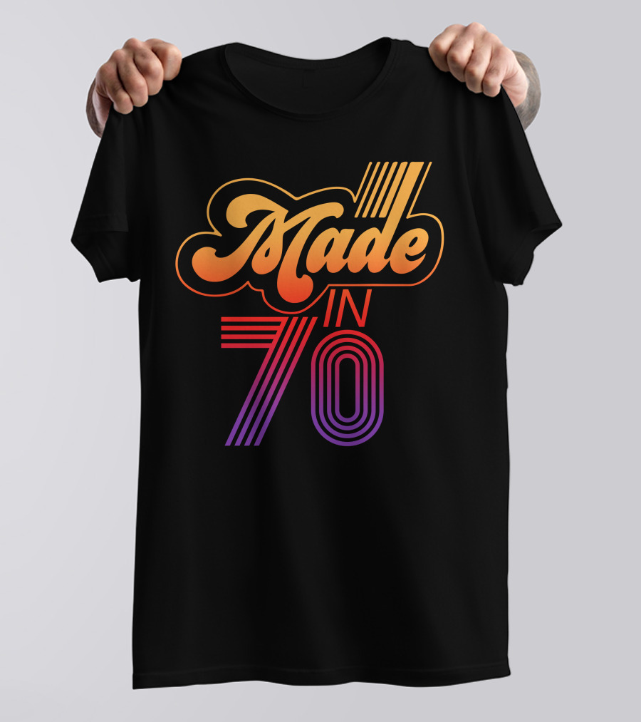 Made In 1970s Retro Gradient Stripes T-Shirt