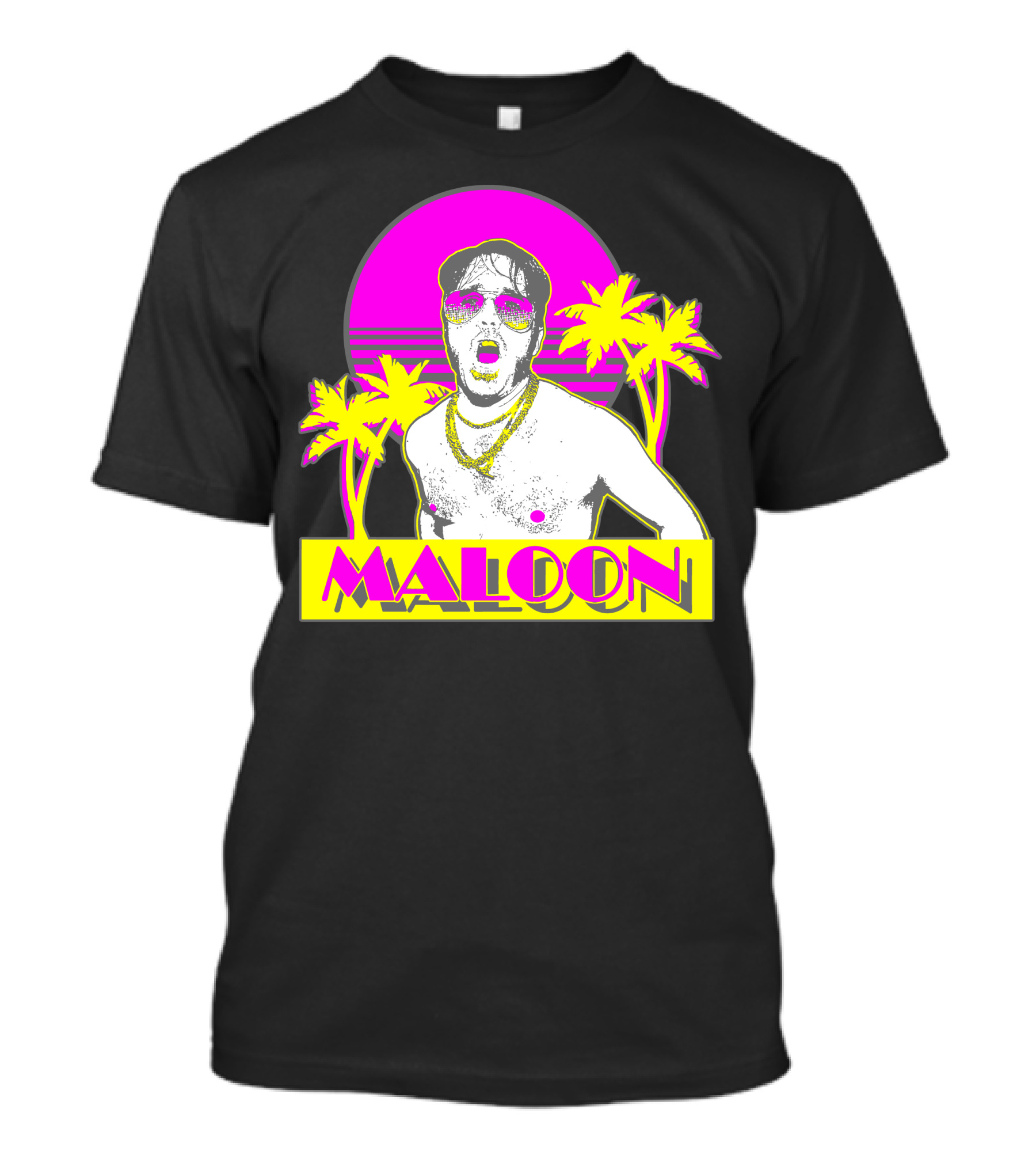 Maloon Vice Neon Sunset Tri Blend Palm Aesthetic T-Shirt
