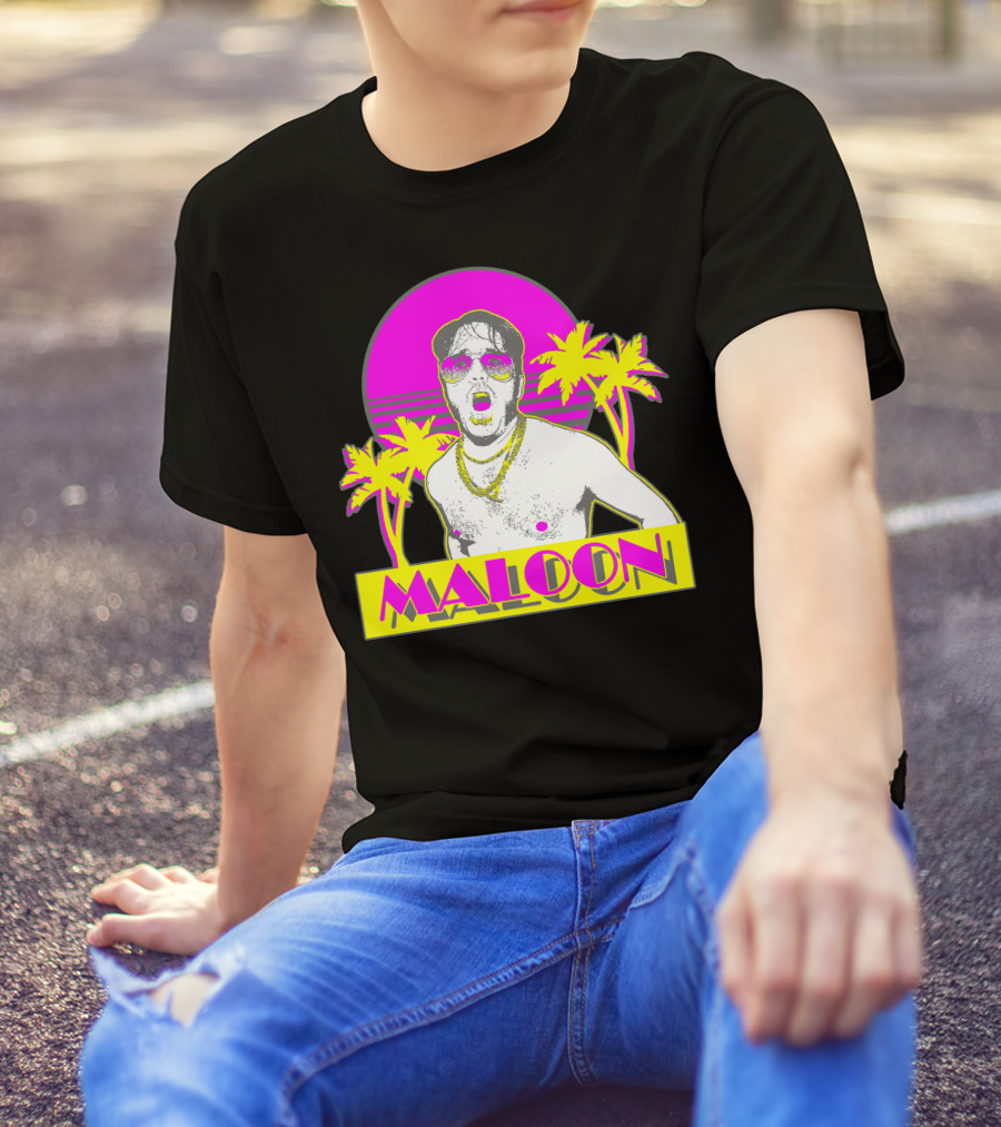 Maloon Vice Neon Sunset Tri Blend Palm Aesthetic T-Shirt