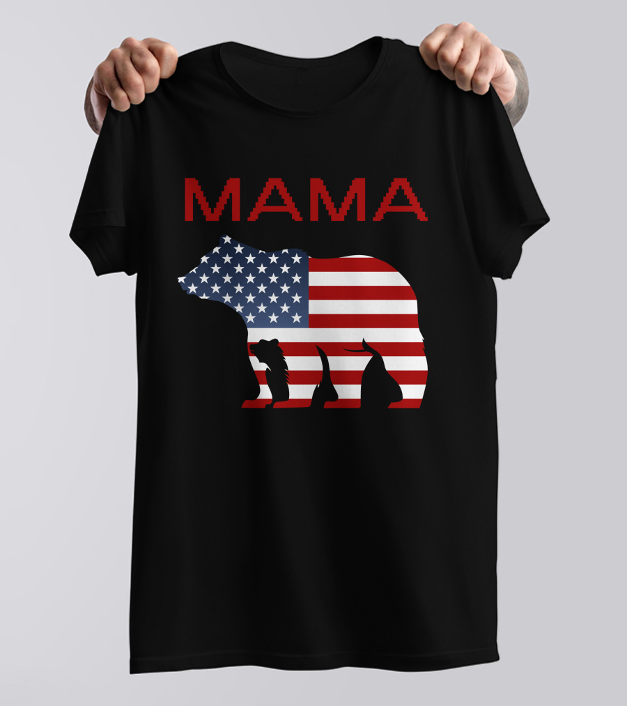 Mama Bear American Flag T-Shirt
