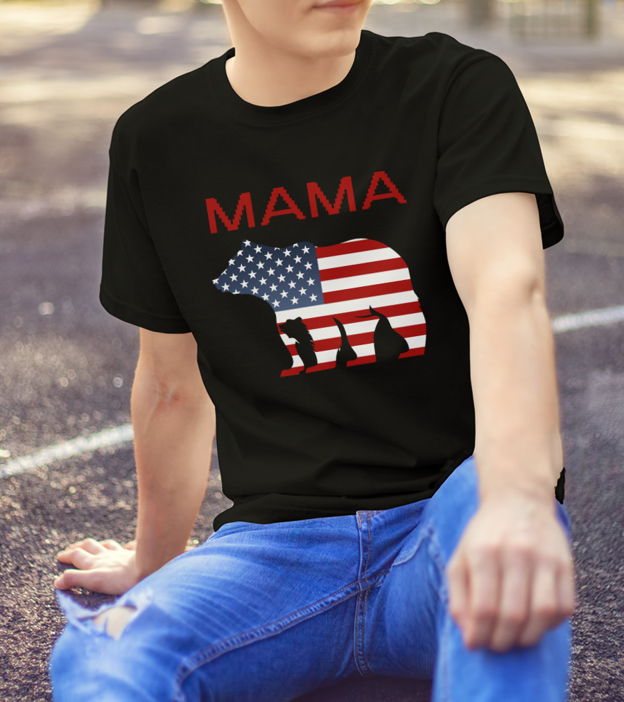 Mama Bear American Flag T-Shirt