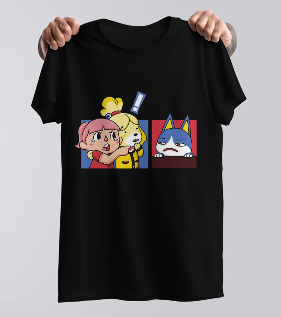 Meme Crossing Mad Cat Reaction Animal Village Crossover T-Shirt
