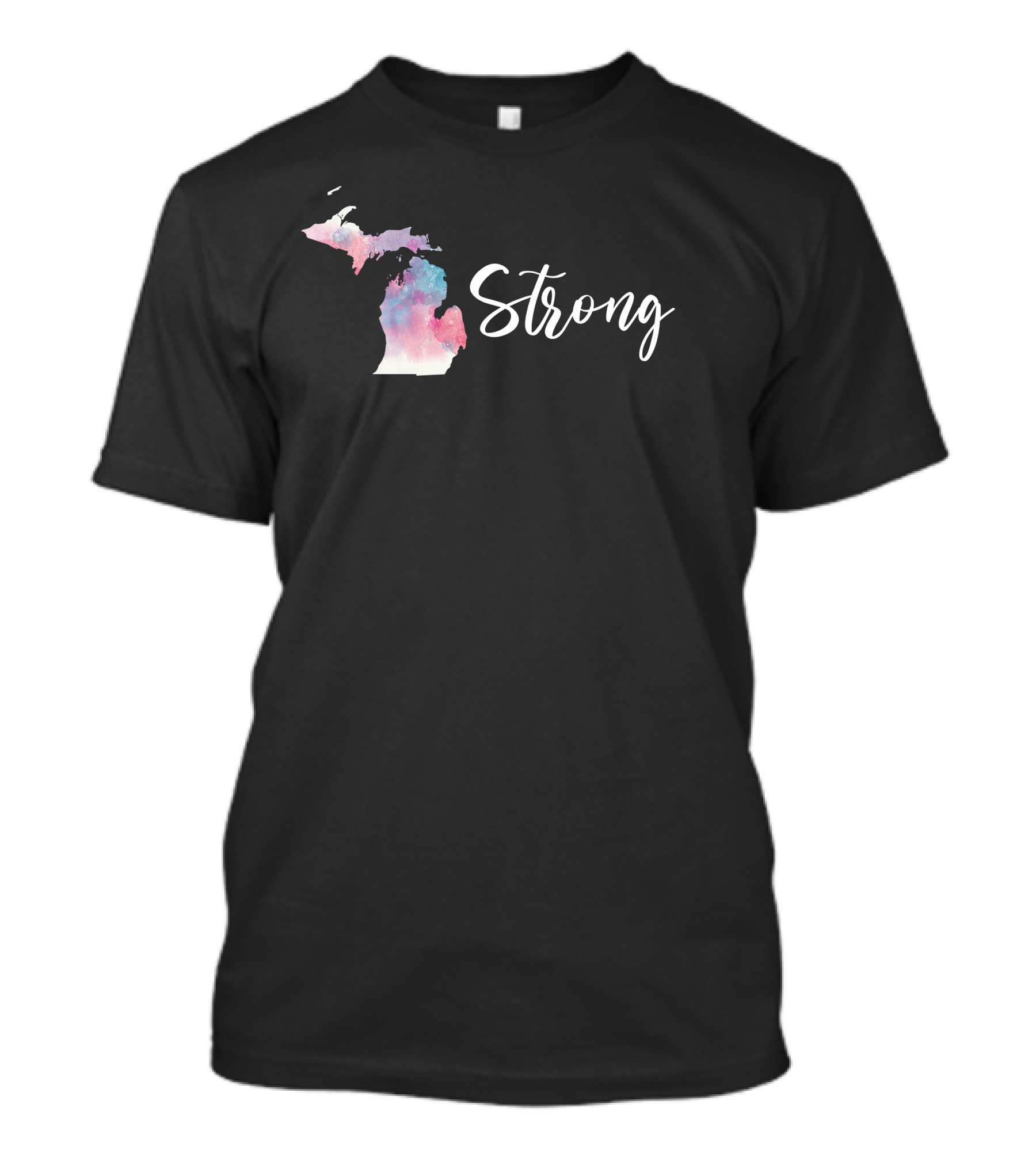Michigan Strong Watercolor Map T-Shirt