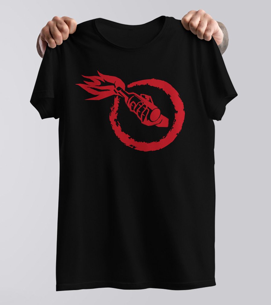 Molotov Cocktail Red Flame Circle T-Shirt