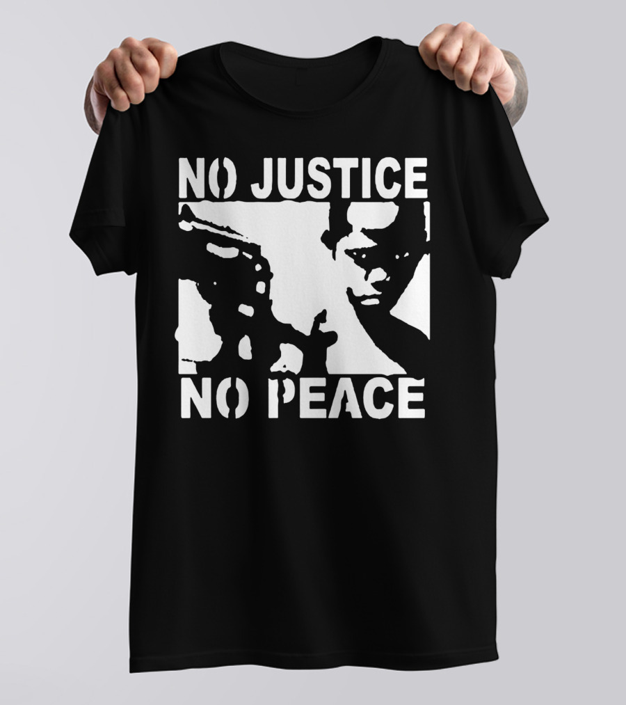 NO JUSTICE NO PEACE Stencil Style Protest T-Shirt