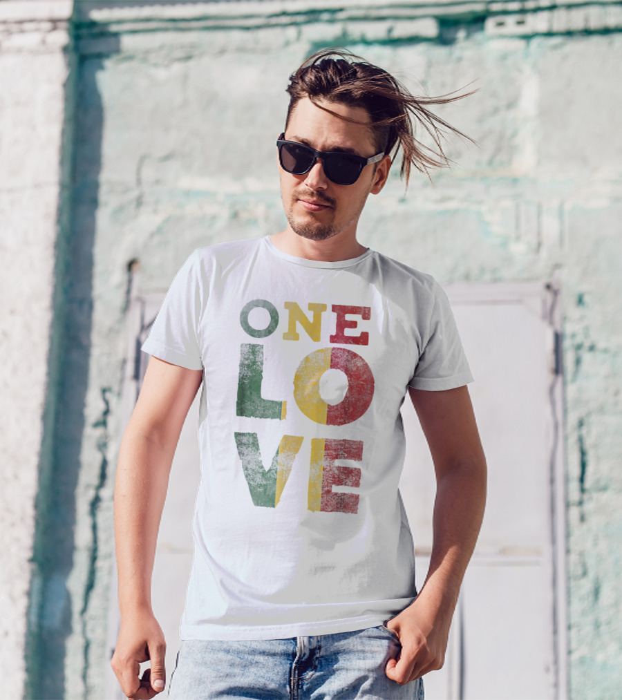 One Love Rasta Reggae Colors T-Shirt