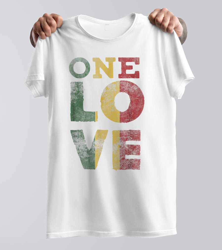 One Love Rasta Reggae Colors T-Shirt