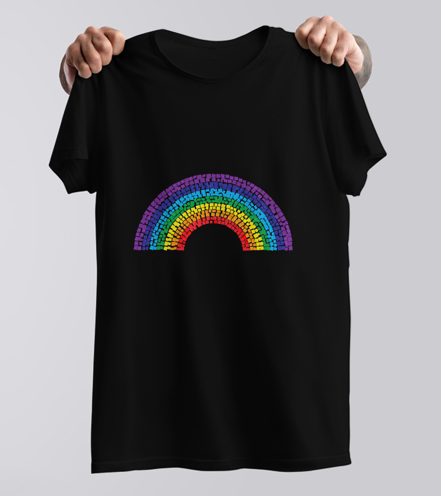 Colorful Paper Rainbow Mosaic T-Shirt