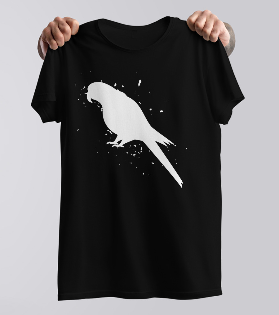 Parot M3acaw Silhouette Bird Splash Contrast T-Shirt
