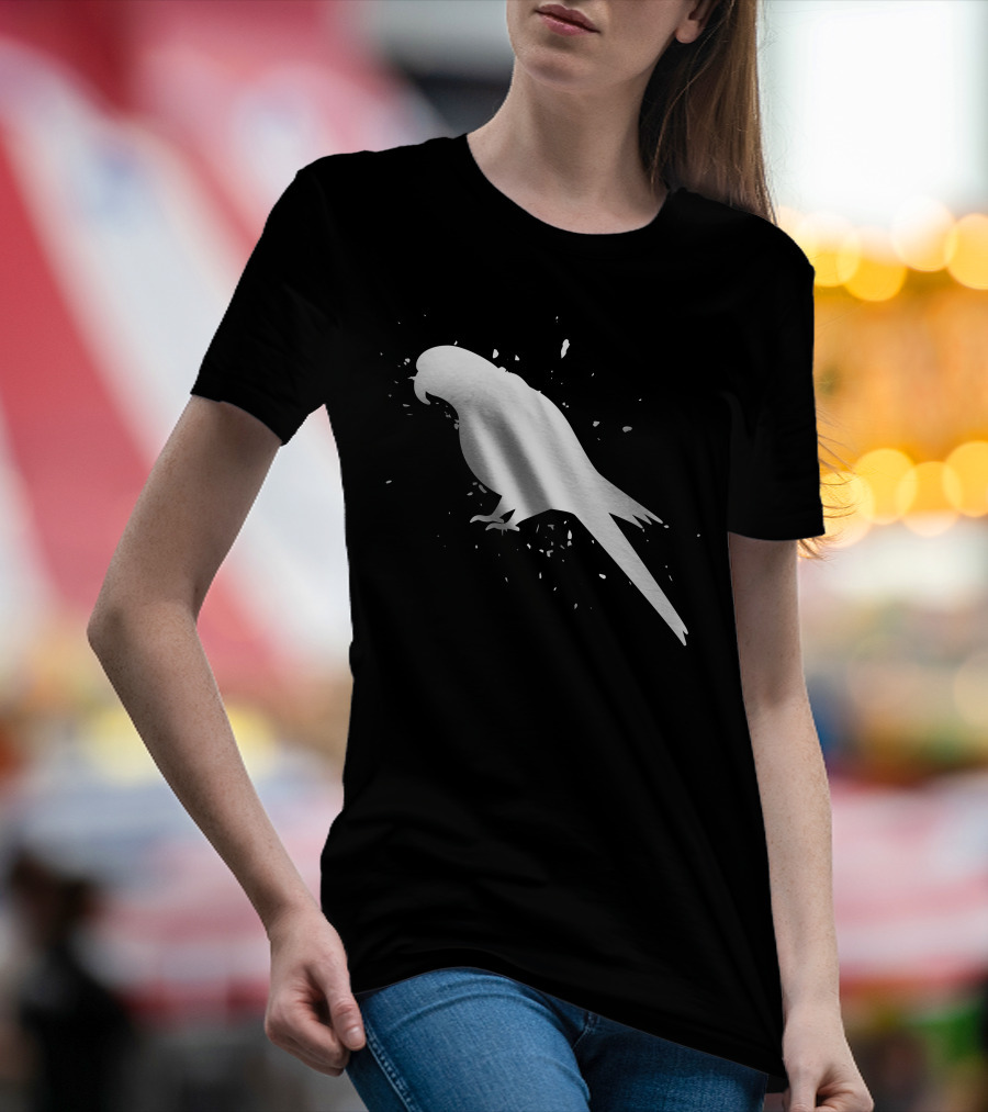 Parot M3acaw Silhouette Bird Splash Contrast T-Shirt