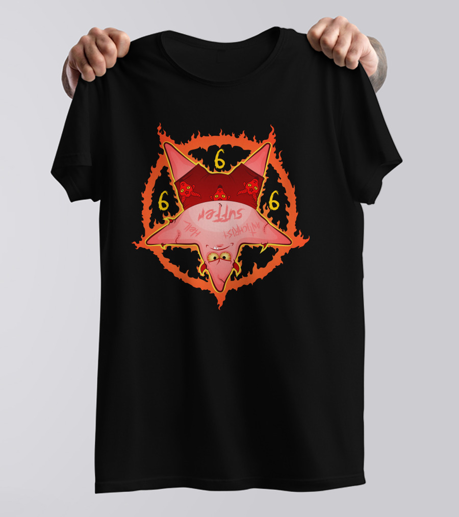 Pentapatric Inverted Star With 666 Symbolism And Demonic T-Shirt