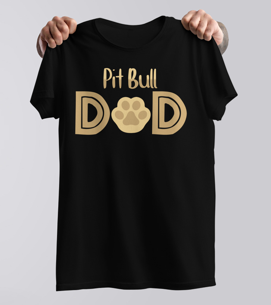 Pit Bull Dad Paw Prints T-Shirt