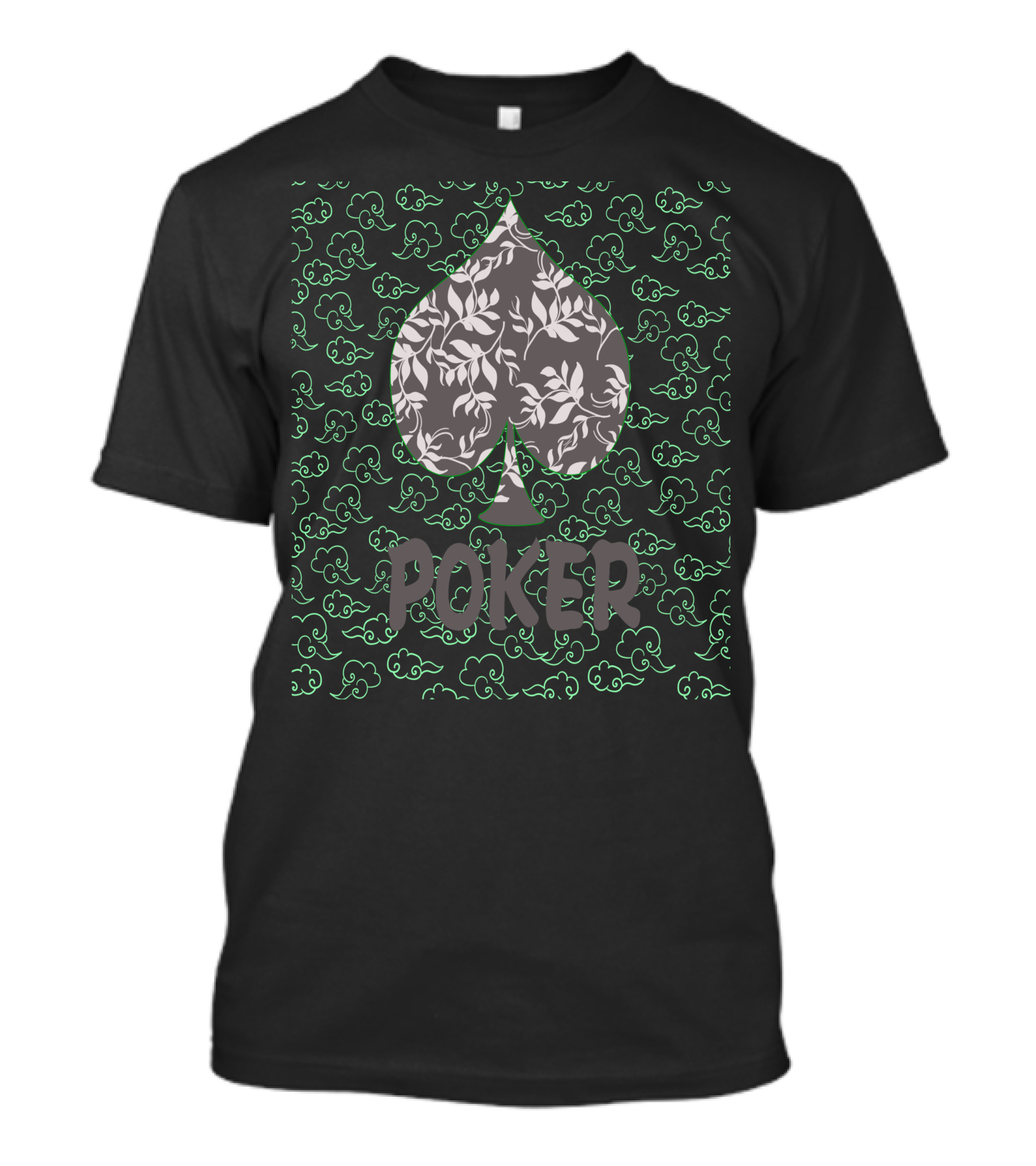 Poker Spade With Floral And Swirling T-Shirt