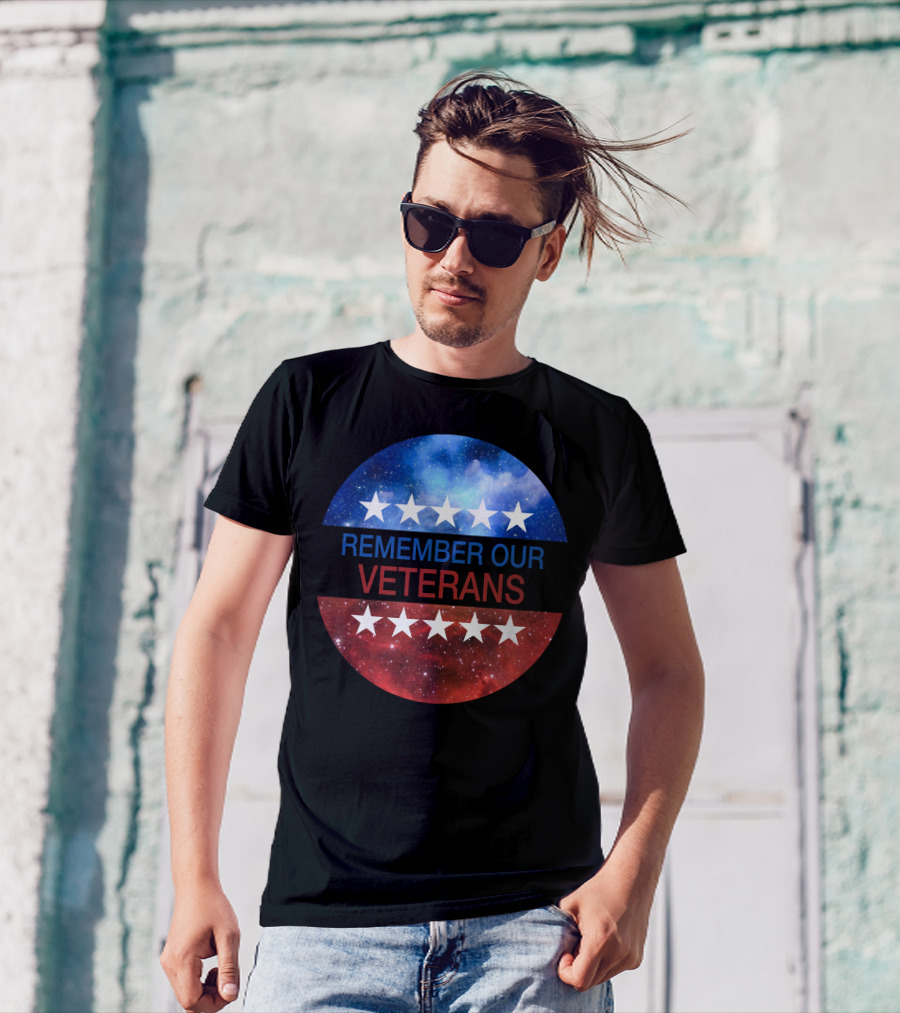 Remember Our Veterans Stars And Galaxy Circle T-Shirt