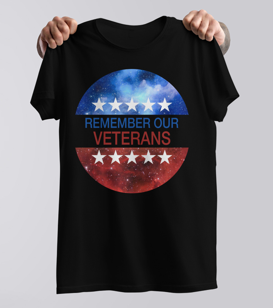 Remember Our Veterans Stars And Galaxy Circle T-Shirt