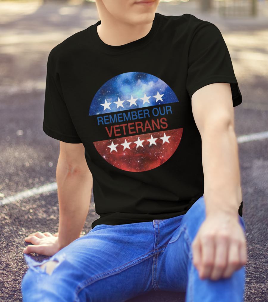 Remember Our Veterans Stars And Galaxy Circle T-Shirt
