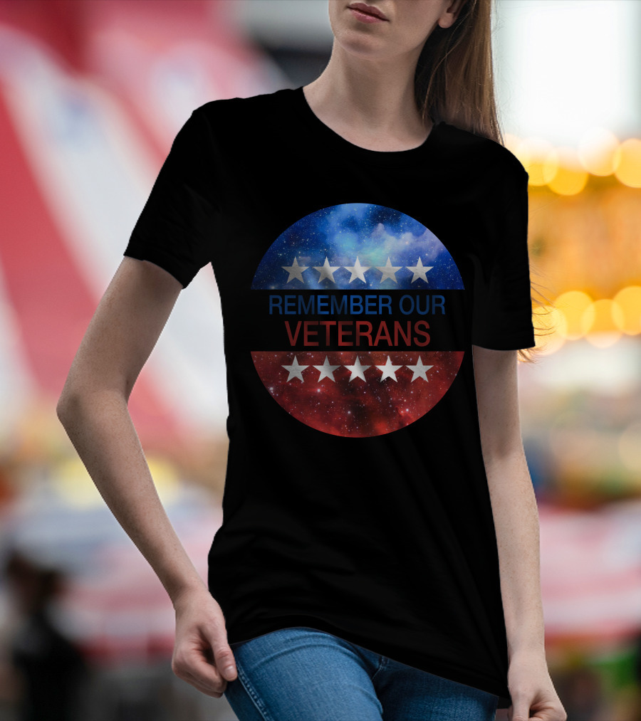 Remember Our Veterans Stars And Galaxy Circle T-Shirt