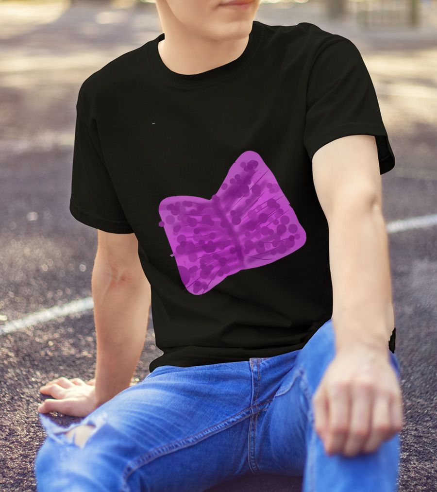 Romance Ribbon Butterfly Purple Dot Pattern By Marceliana T-Shirt