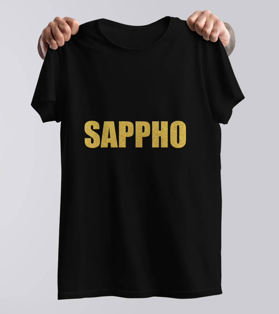 Sappho Quality Gold Text Sappho Mask Sappho T-Shirt