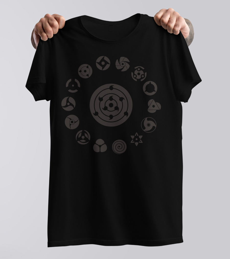 Sharingan Evolution Rinnegan Tomoe Mangekyo Symbols T-Shirt