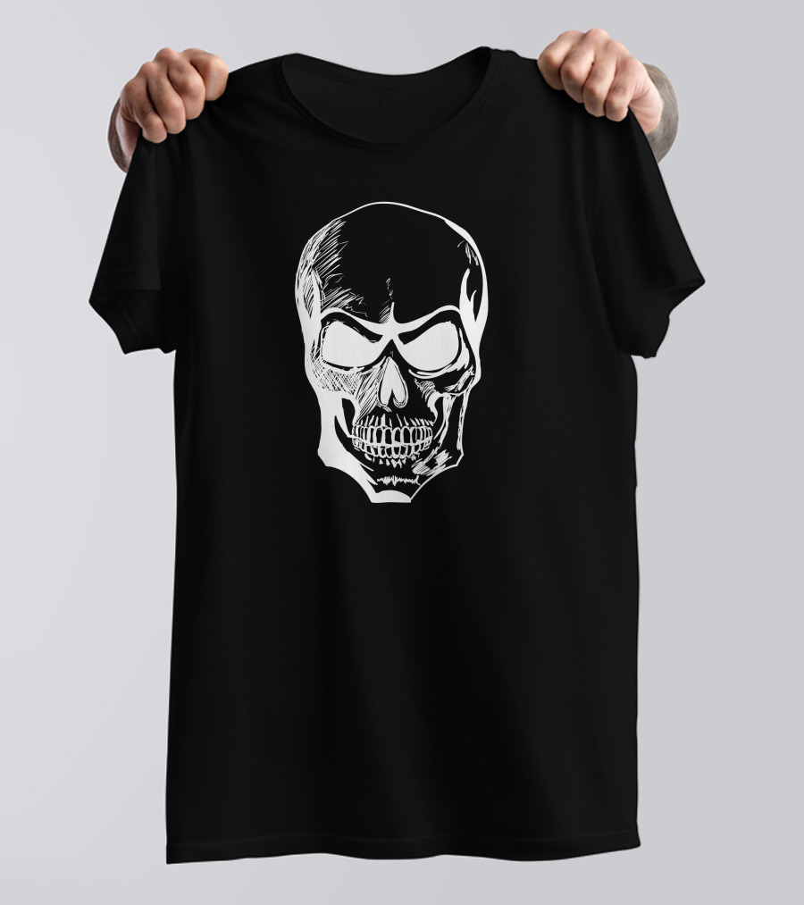Skull Sketch White T-Shirt
