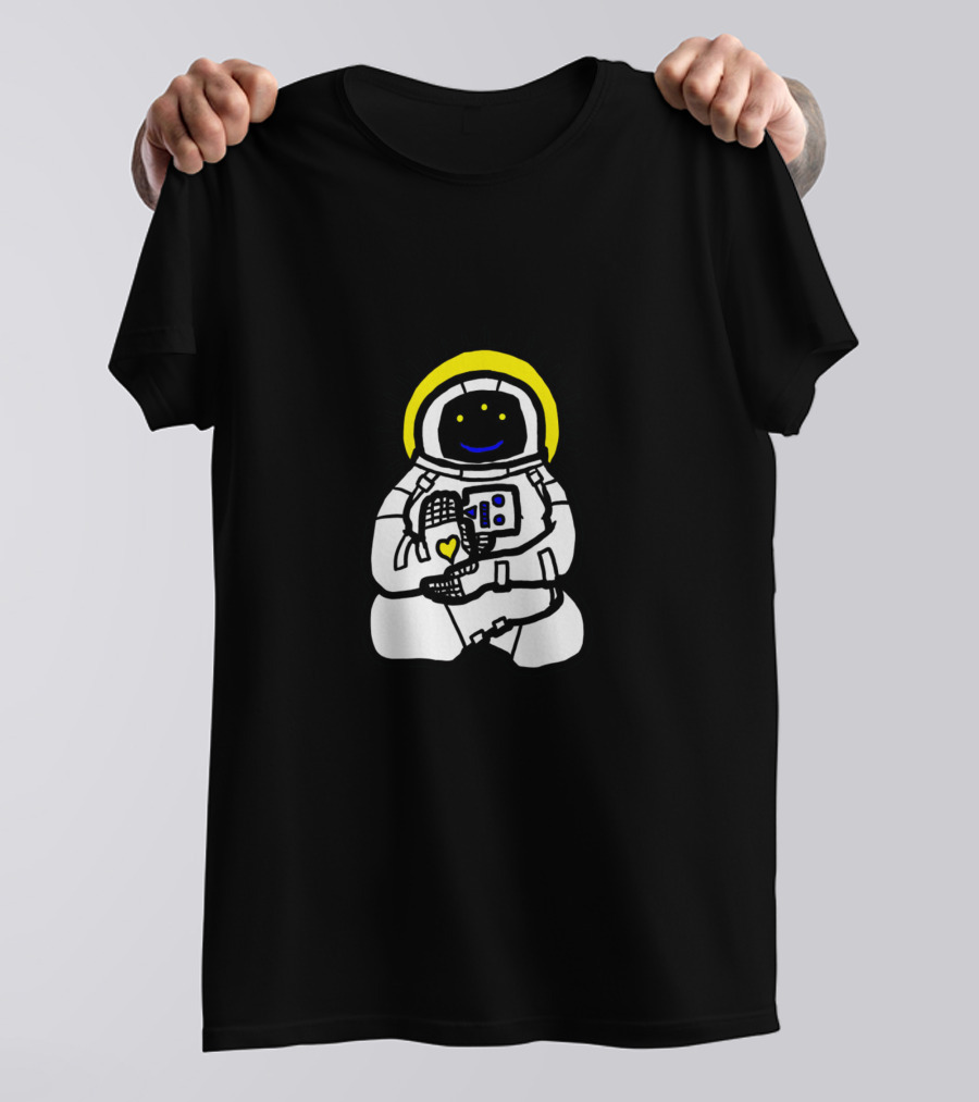 Spirit Animal Astronaut With Bright Smile And Yellow Heart Halo T-Shirt