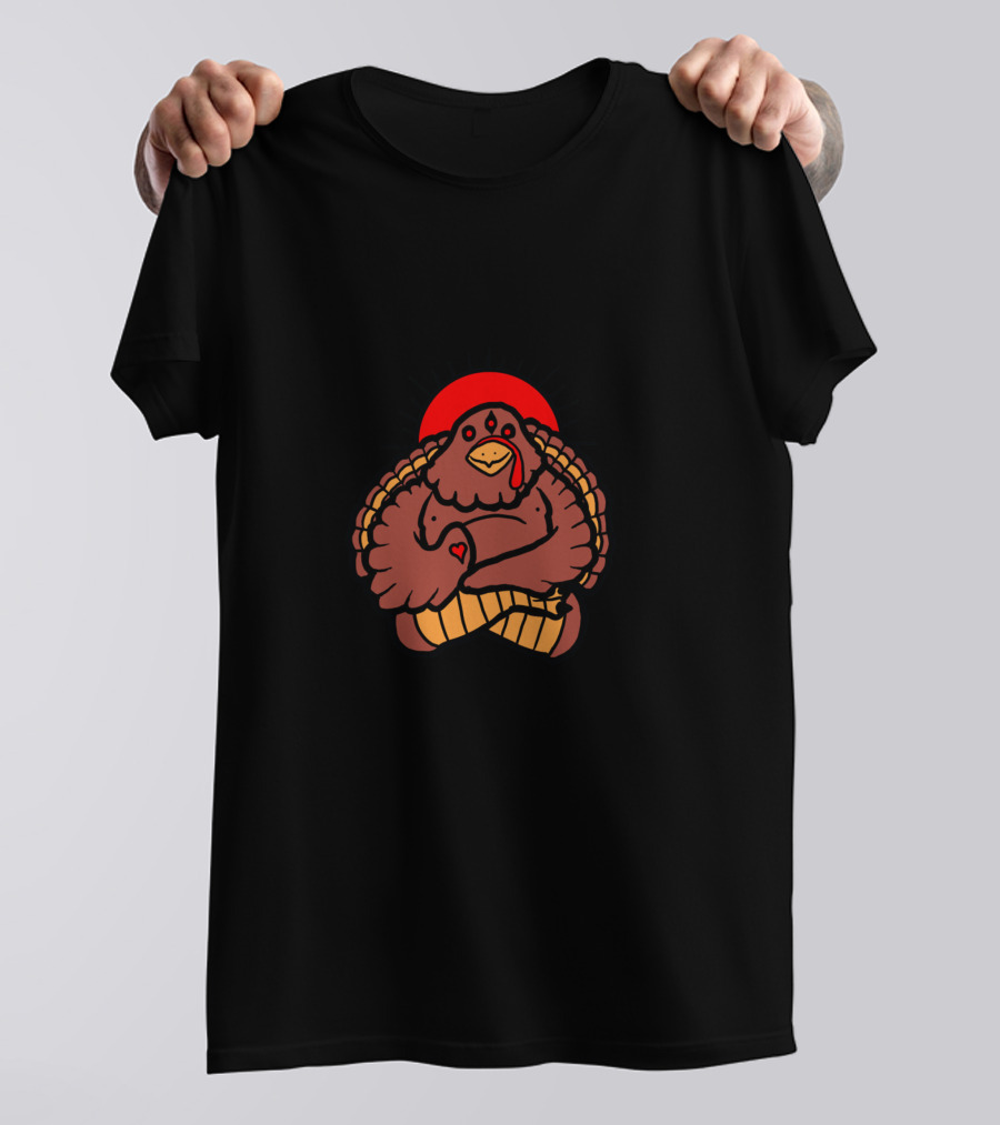 Spirit Animal Turkey Heart And Red Sunburst T-Shirt