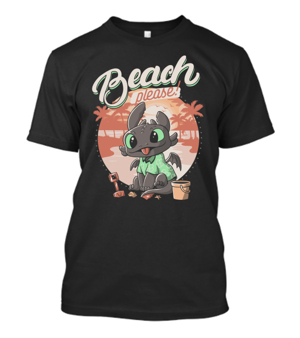 Beach Please Summer Dragon Cute Fun T-Shirt
