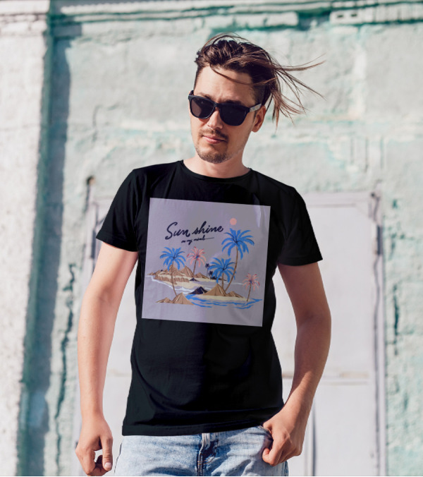 Sun Shine On My Mind Island Palm Trees T-Shirt