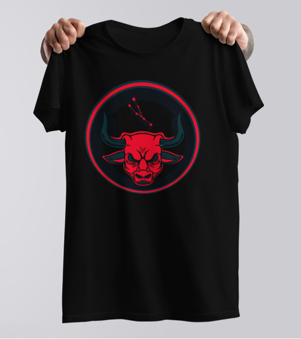 Taureau Zodiaque Red Bullhead With Taurus Star Constellation T-Shirt