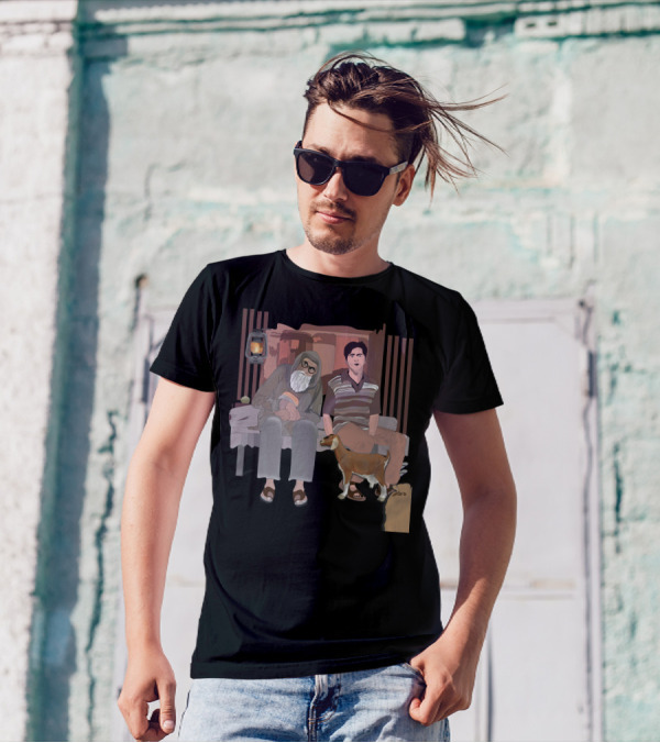 The Old Beardo Man Sitting With Companion And Goat T-Shirt