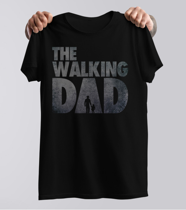 THE WALKING DAD Silhouette Father And Child Dark T-Shirt