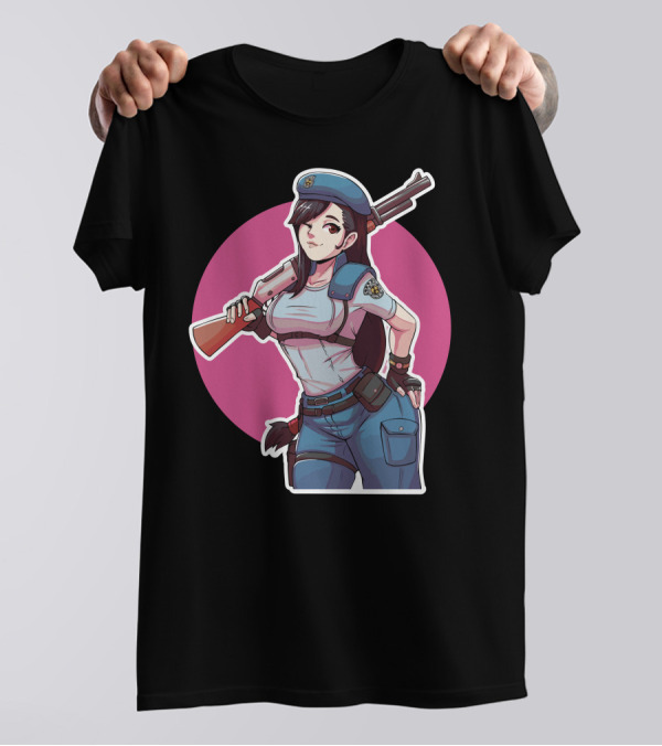 Tifa Lockhart Cosplay As Jill Valentine Crossover Fan T-Shirt