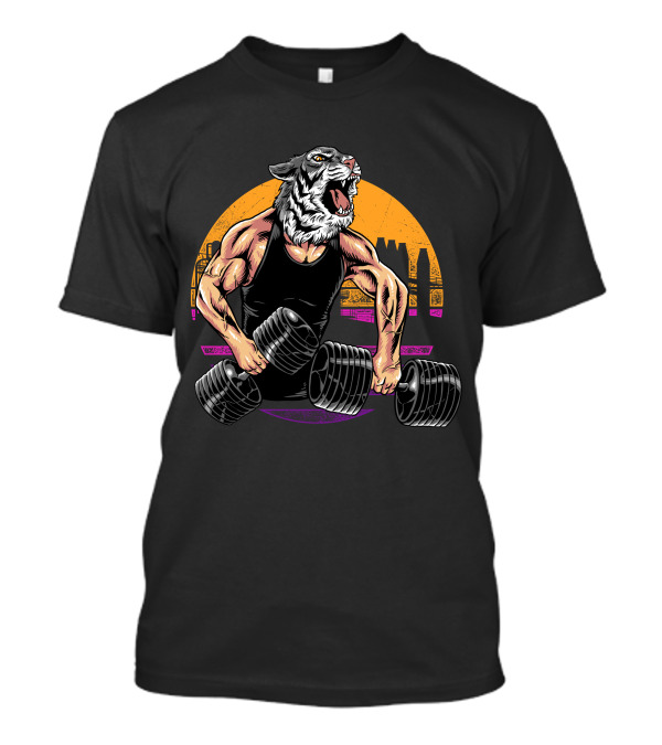 Tiger Gym Workout Strength Urban Powerlifting T-Shirt