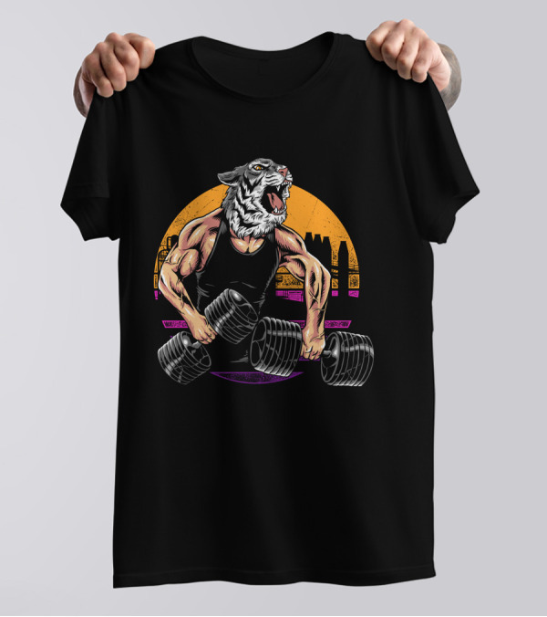 Tiger Gym Workout Strength Urban Powerlifting T-Shirt