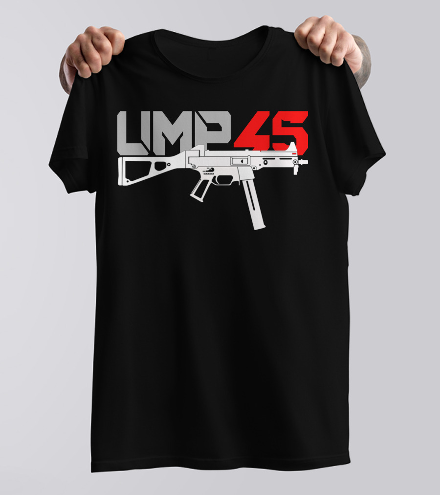 UMP 45 Gun Typography T-Shirt