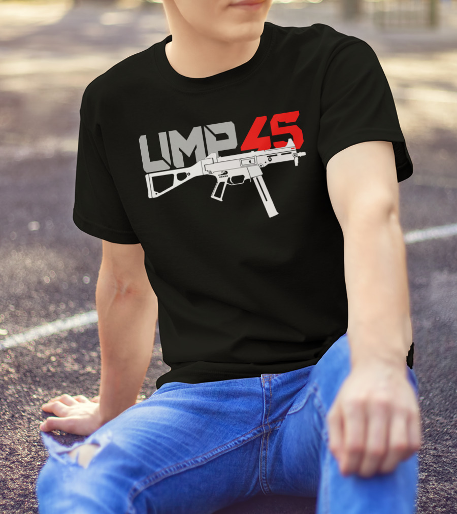 UMP 45 Gun Typography T-Shirt
