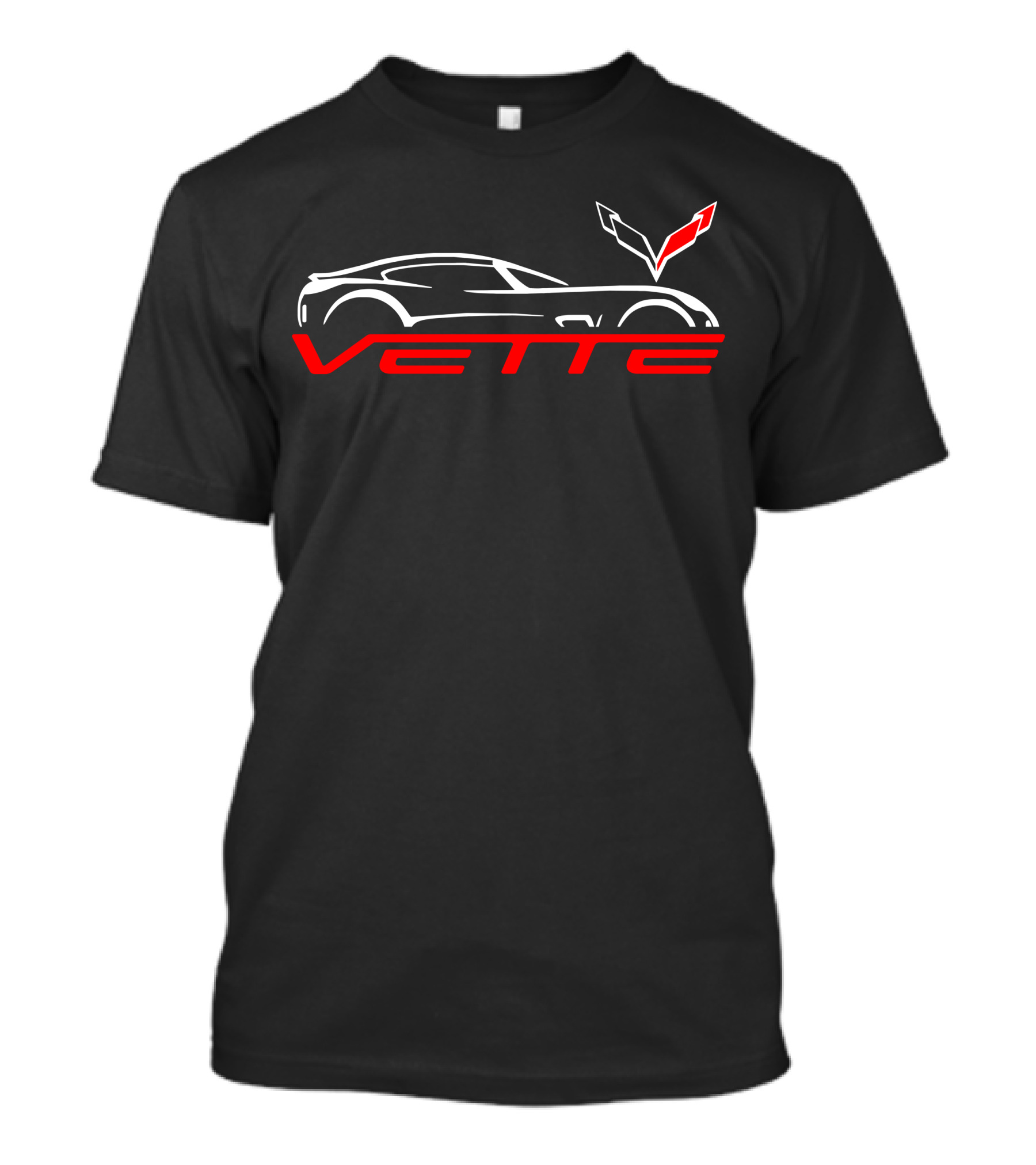 Vette C7 Silhouette With Red Emblem T-Shirt
