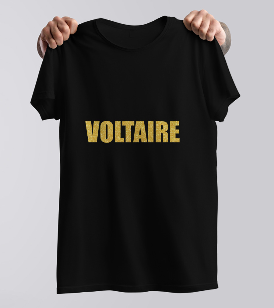 Voltaire Glitter Text Teacher Quote Teacher T-Shirt