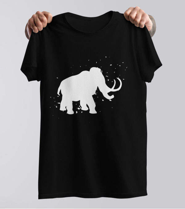Woolly Mammoth Silhouette Disintegration Extinct T-Shirt
