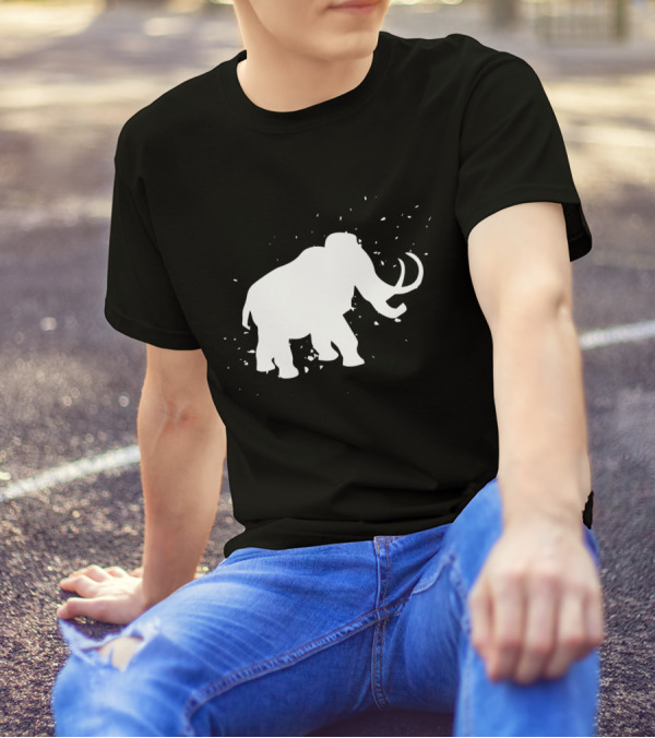 Woolly Mammoth Silhouette Disintegration Extinct T-Shirt