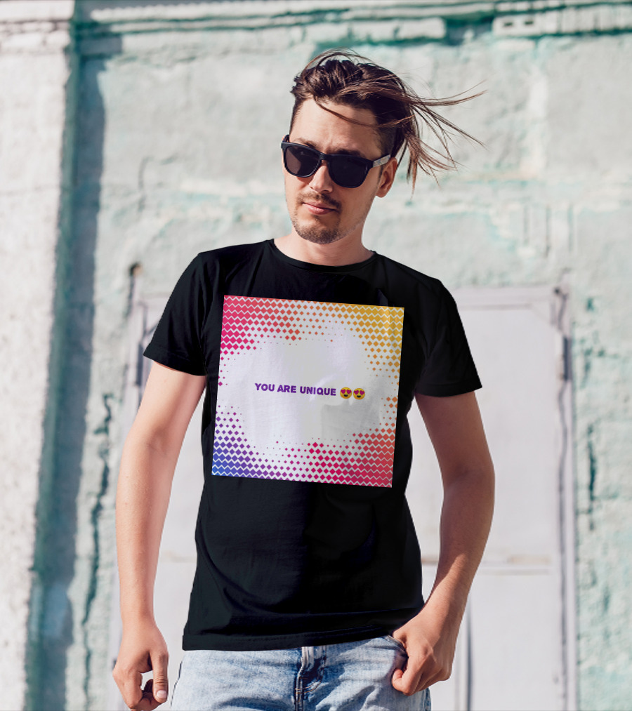 You Are Unique Heart Eyes Emoji Gradient T-Shirt