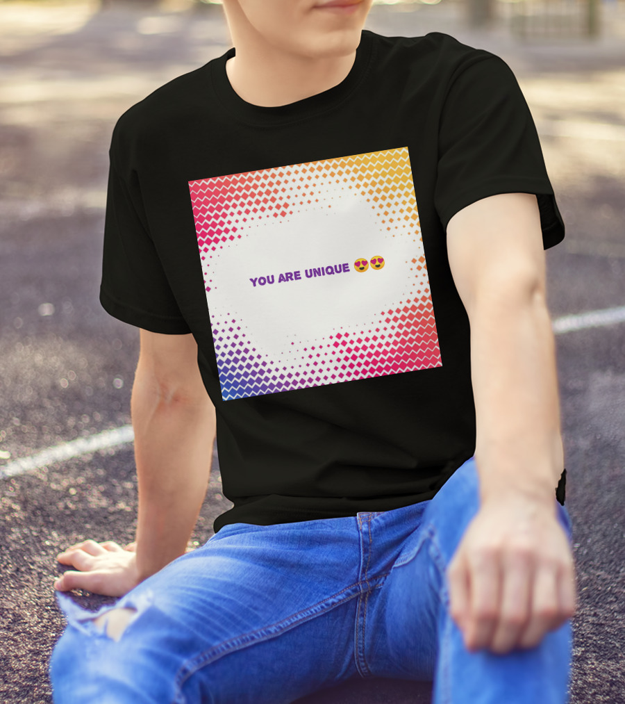 You Are Unique Heart Eyes Emoji Gradient T-Shirt
