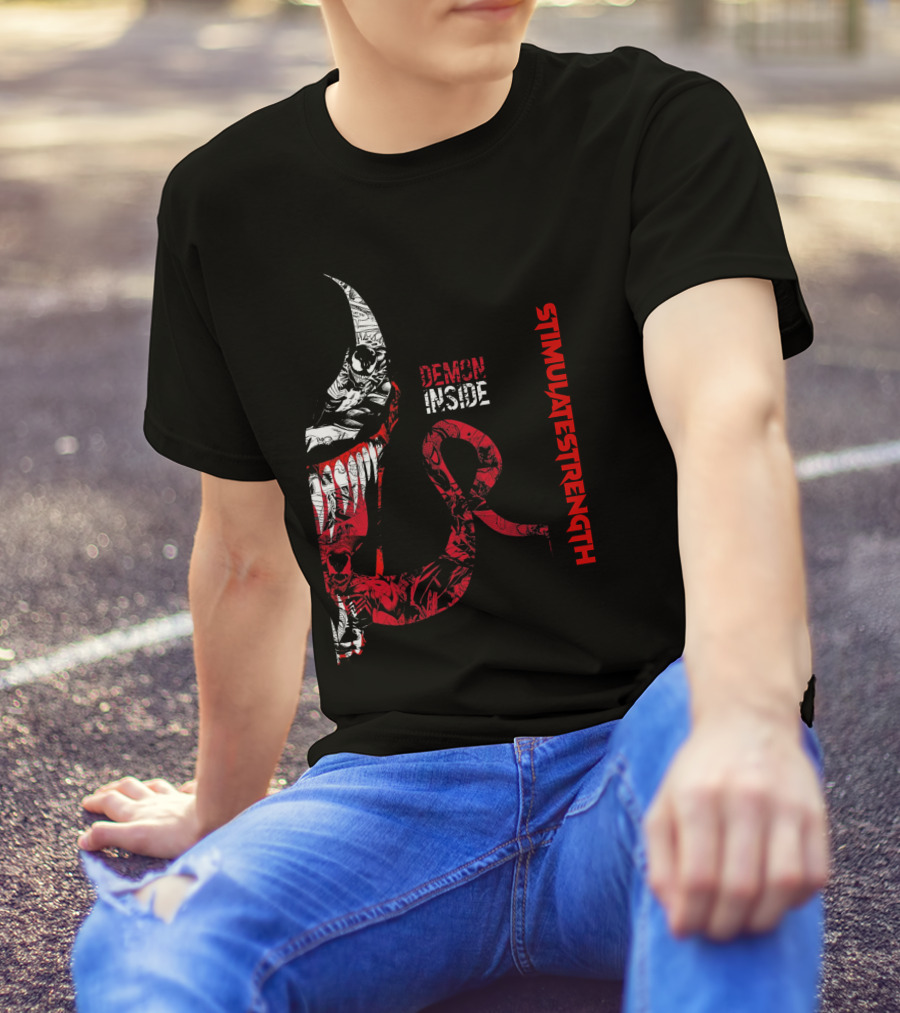 DEMON INSIDE STIMULATE STRENGTH BLACK DEMON T-Shirt