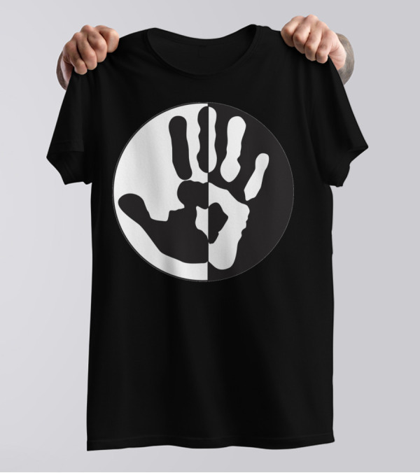 Black Out Tuesday Yin Yang Hand T-Shirt