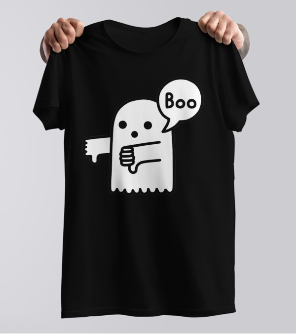 Boo Thumbs Down Ghost Speech Bubble T-Shirt