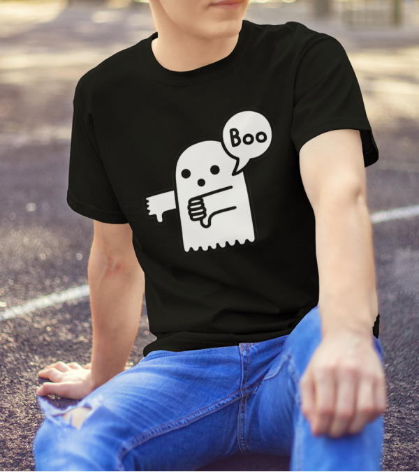 Boo Thumbs Down Ghost Speech Bubble T-Shirt