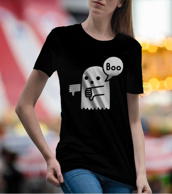 Boo Thumbs Down Ghost Speech Bubble T-Shirt